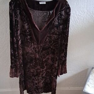 Sharagano Rich Brown Velvet Dress